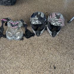  Youth Motorcycle Helmets And Chest Protector 