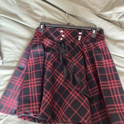 Hot topic pleated plaid skirt with corset waist