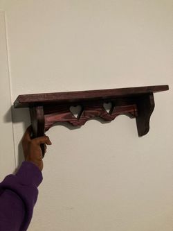 Wooden heart shelf