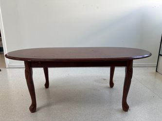 Oval Wood Coffee Table Queen Anne Style