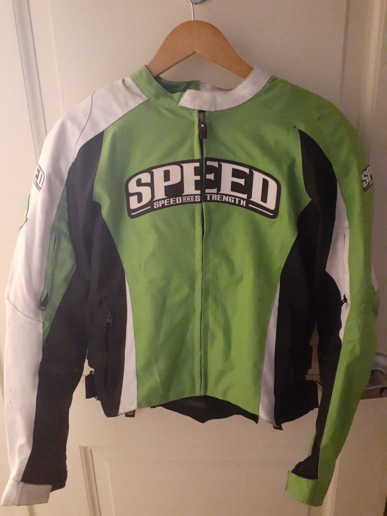SPEED AND STRENGTH THROTTLE BODY WOMANS TEXTILE JACKET GREEN/BLACK SIZE L Women