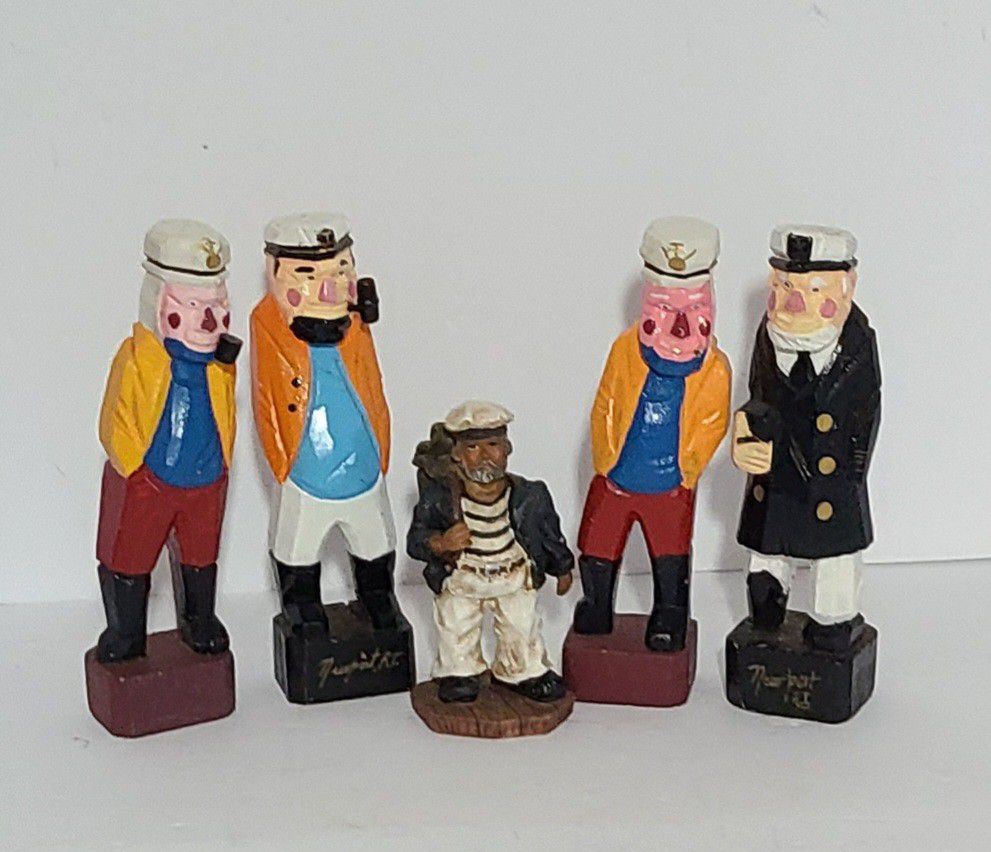 Sea Captain Figures 4 Wood 1 Resin $3 Each