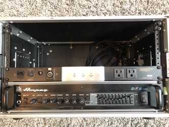 Ampeg SVT Pro 3, Monster power conditioner, and road case
