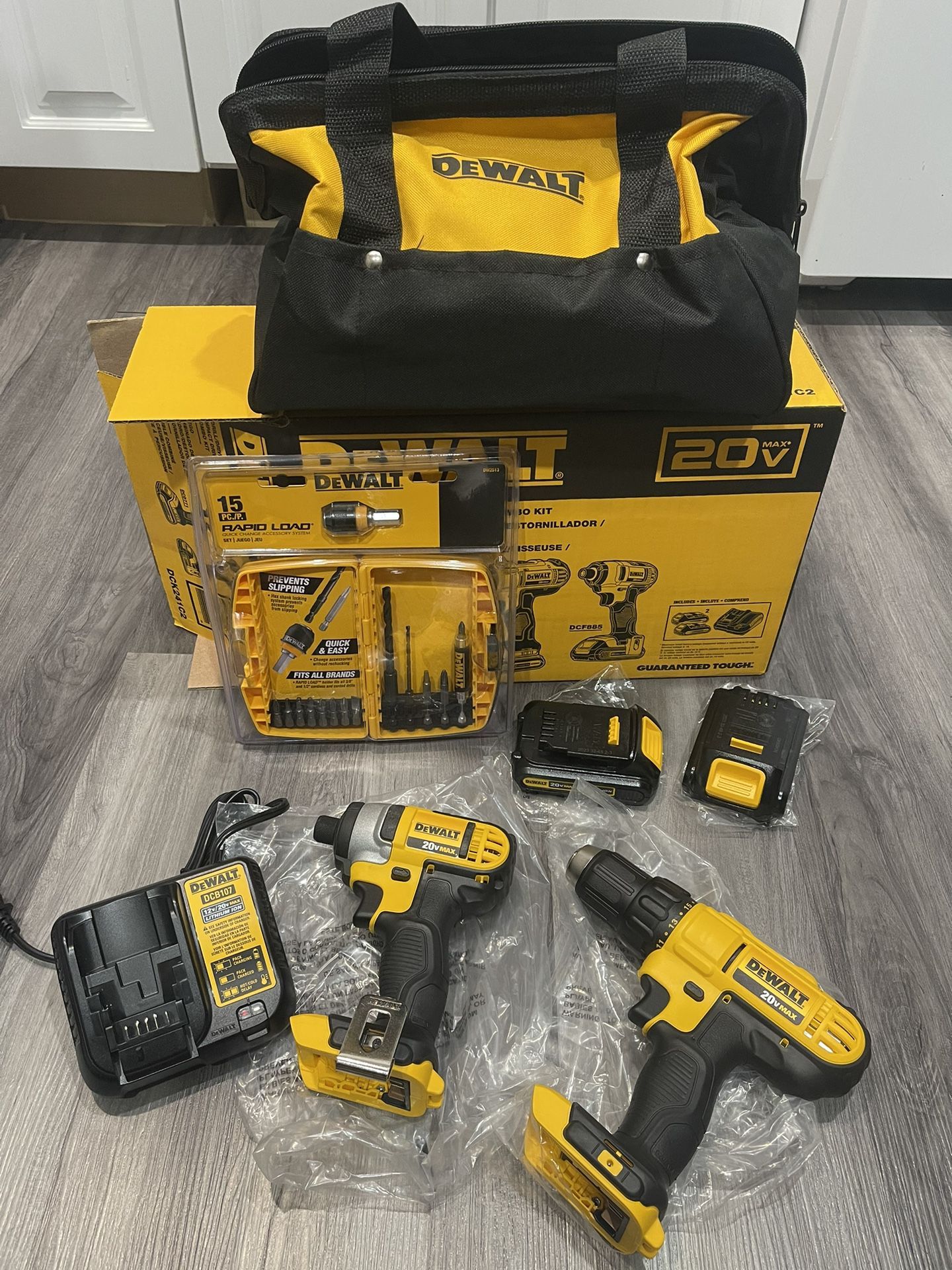 DeWalt 20V MAX Cordless 2 Tool Compact Drill and Impact Driver Kit Milwaukee Craftsman Makita Ryobi Stanley Rigid Fuel 20V 12V M12 M18 for Sale in Los Angeles CA OfferUp