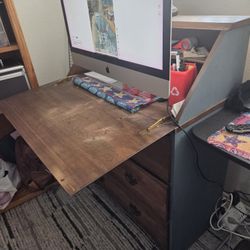 Desk With Fold Up Tray