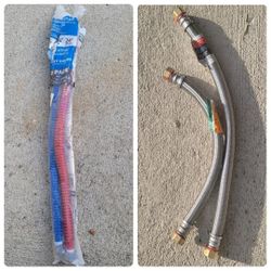 New 2 Pairs FLEX 3/4 in. FIP x 3/4 in. FIP x 24 in. Stainless Steel Water Heater Connector