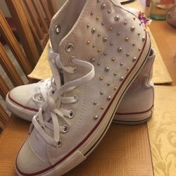 All Star Converse w/ Silver and Gold Stud Detail