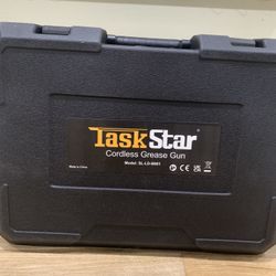TaskStar Electric Grease Gun Kit w/ 2 Batteries and Charger, 39.4" Hose & LED Light