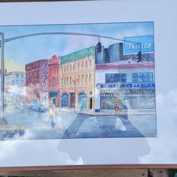 Framed Street Scene Painting Julia Brown