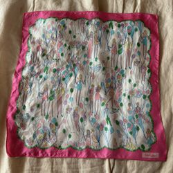 Lilly Pulitzer Silk Scarf – Pink Border Multi Print