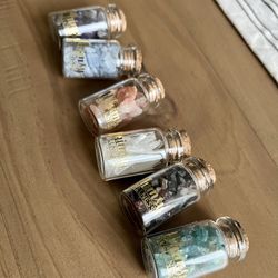 Whimsy + Wellness Bulk Crystal Collection 6 Crystals- Amethyst Blue Calcite Sunstone Clear Quartz Garnet Apatite
