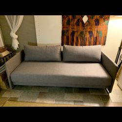 CB2 Tandom Microgrid Sleeper Sofa Modern & Chic in Excellent, Mint Condition