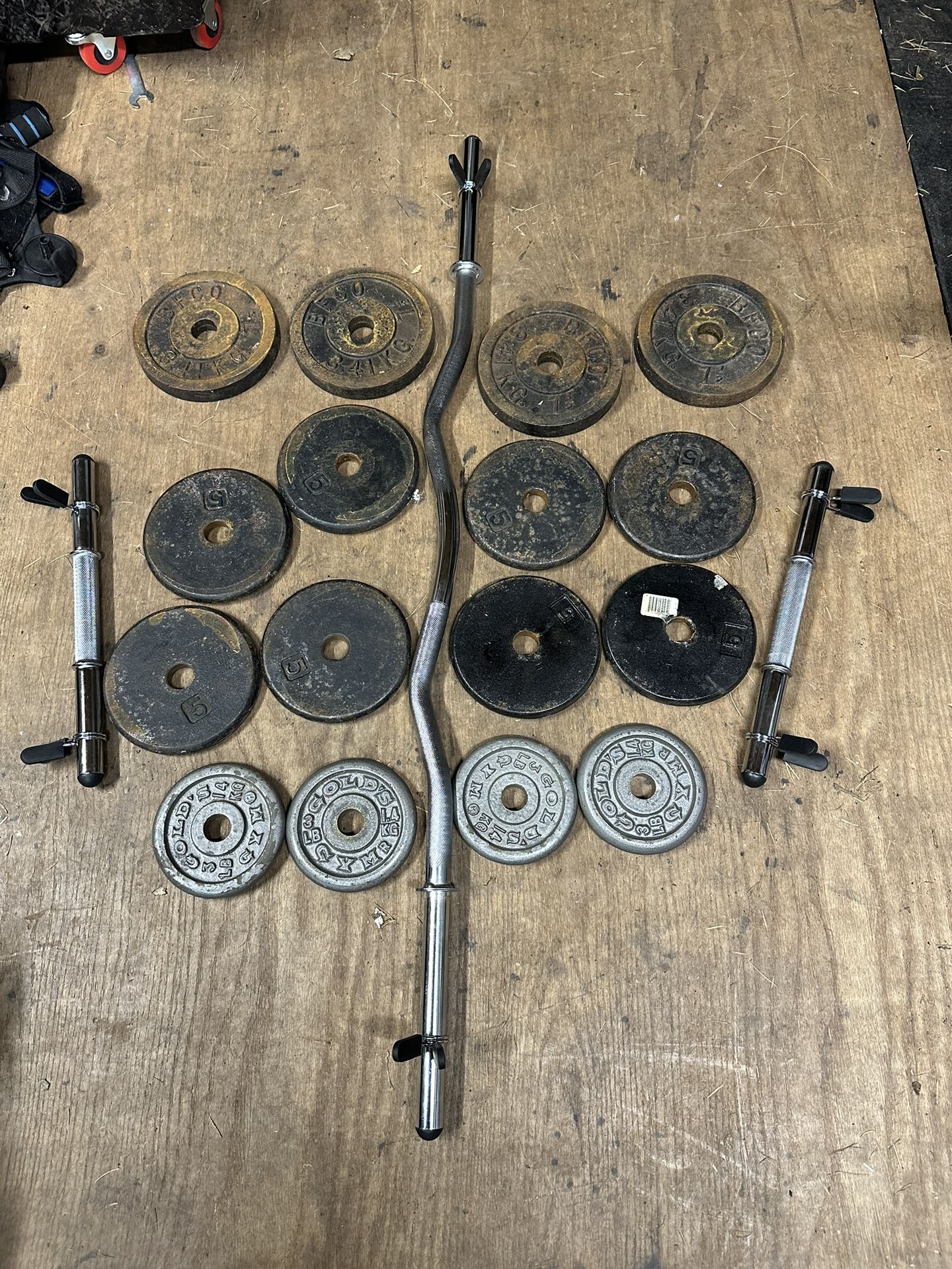 Curl Bar & Dumbbells + 82lbs 