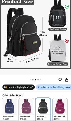 Mini Black Backpack