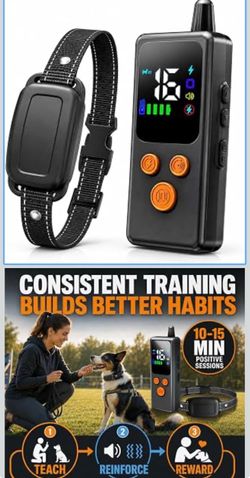 Dog Shock Collar with Remote, 5000FT, IP67 Waterproof, Beep & Vibration 5000FT Range, 3 Modes, Safety Lock, IP67 Waterproof, USB-C Rechargeable