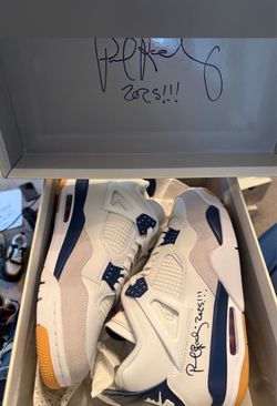 Sb navy Jordan 4  size 10 signed by P ROD