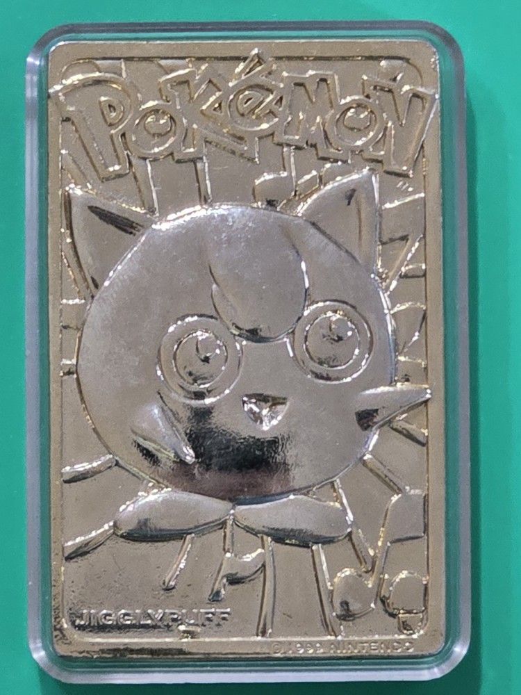 1999 BURGER KING PROMOTIONAL JIGGLYPUFF NINTENDO 23K GOLD-PLATED CARD