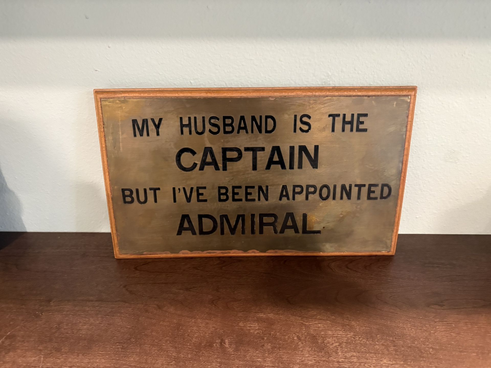 Brass & Wood Engraved Plaque