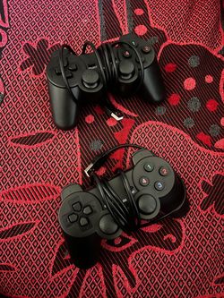Two Wired USB Game Controllers Black