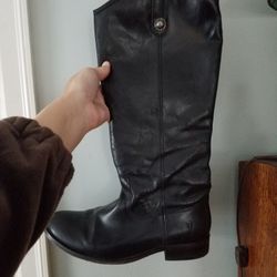 Black Leather Frye Boots