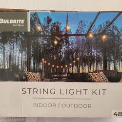 Bulbrite 48FT LED String Lights Outdoor/Indoor – Patio Backyard Café Bistro Party Lighting