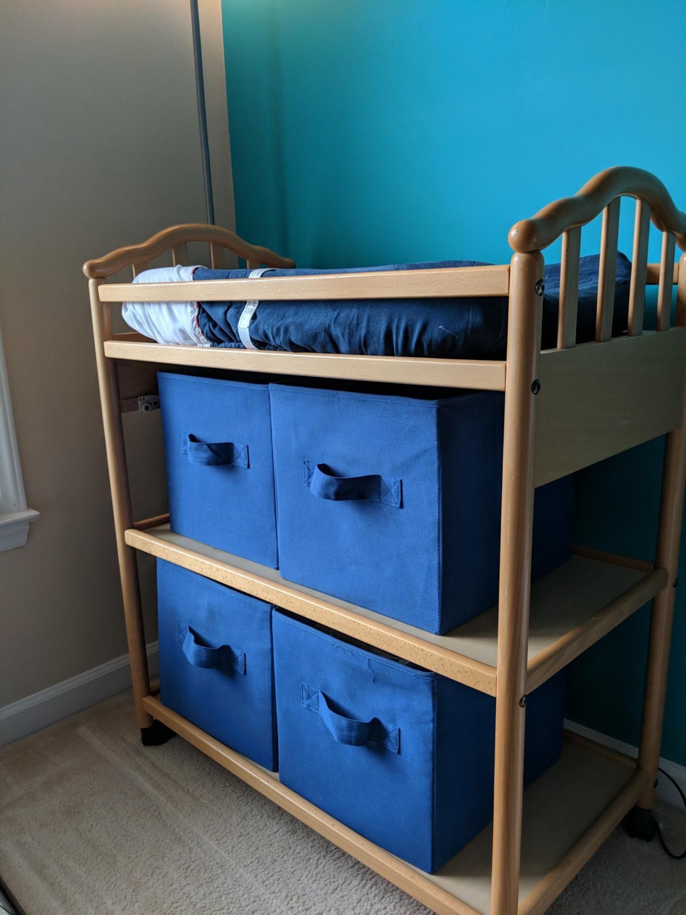 Changing table with baskets