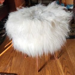 Fuzzy White Stool! 