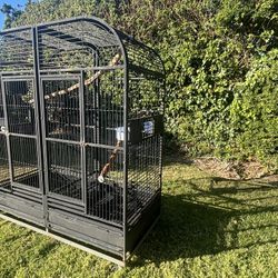 Extra Large Bird Cage, Includes Bowls And Branches