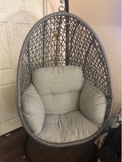 Grey standing egg chair