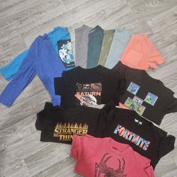Kids clothes: 10 T-shirts and 2 long sleeve sweatshirts, all size 8