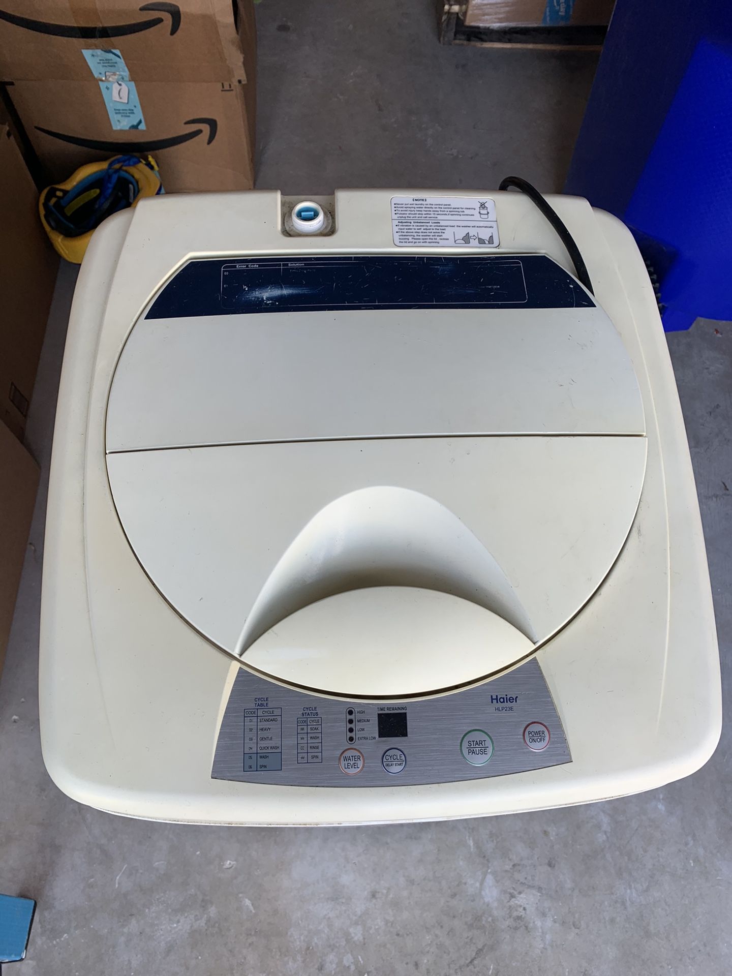 Portable Washing Machine 1.5 cu. ft. Haier HLP23E White color for Sale