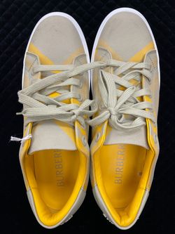Burberry Albridge Check Low-Top Sneakers – Hunter & Yellow Check