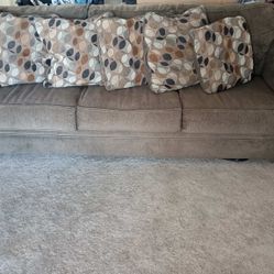Needs to Go ASAP - Sofa & Round Loveseat with Throw Pillows