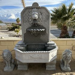 New Fountain With 2 Lions Made Out Of Cement Perfect Gift 🎁 