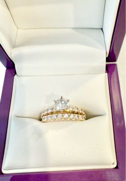 💍 14K Yellow Gold Natural Diamond Engagement Ring Set – IGI Certified