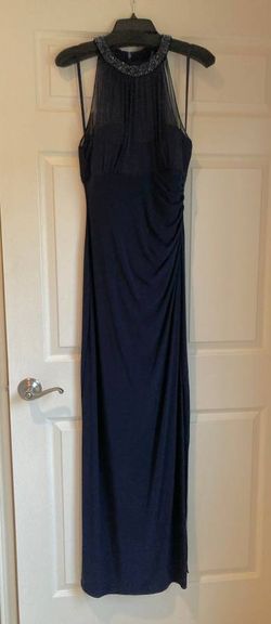 NEW Beaded Halter Gown, Navy Blue,size 12