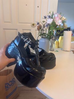 Dolls Kills black Rave boot heels