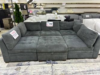 Dark gray Thomasville Tisdale 6 piece sectional sofa