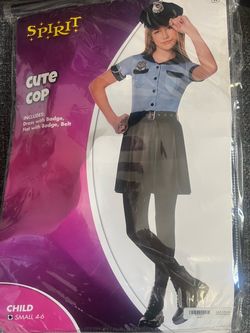 Spirit Cute Cop Girls Halloween Costume Size Small 4-6