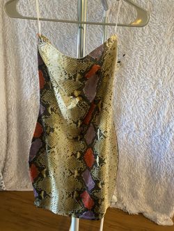 Akira Snake Print Mini Dress