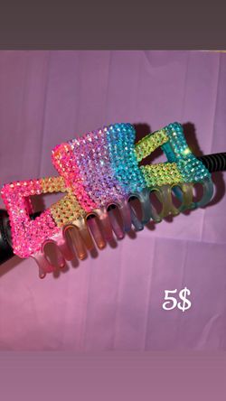 Rhinestone Hair Claw Clips Set of 2
