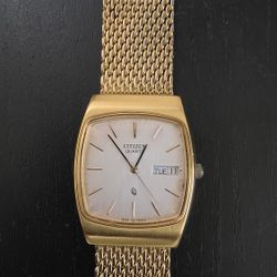 Antique Citizen Quartz Gold Tone Stainless Steel Watch