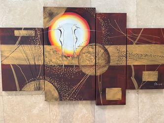 Abstract Multi-Panel Canvas Painting Set
