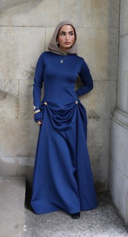 Navy Blue Modest Dress