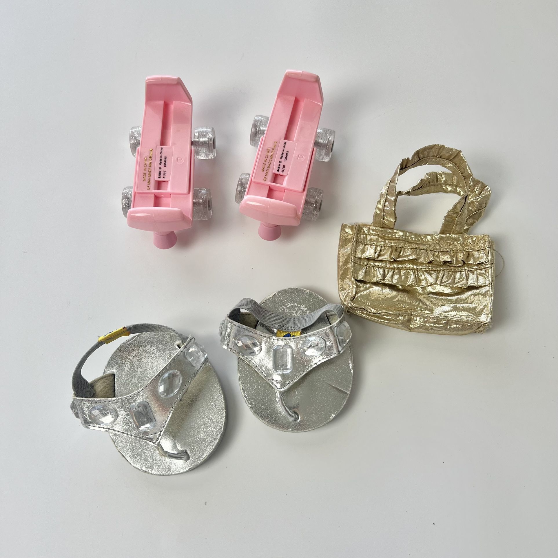 Build A Bear Accessories Bundle - Skates, Sandals, Purse