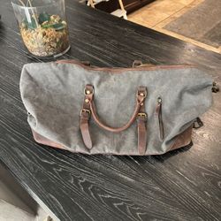S-Zone Canvas And Leather Duffle Bag 