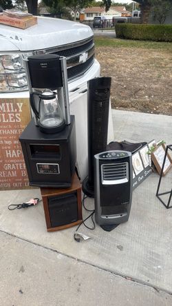 Heaters, coffee pot , fan