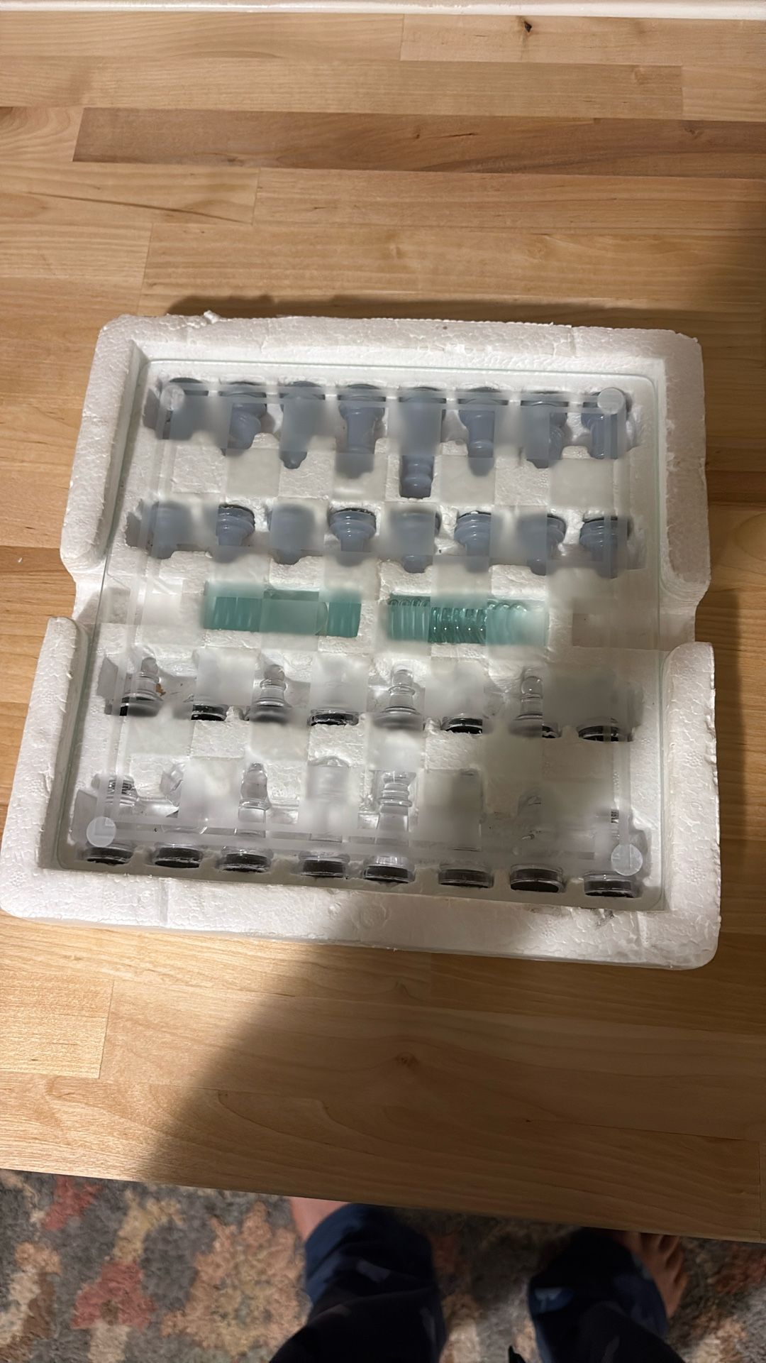 Clear Chess/checkers Board With Pieces