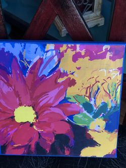 Flower prints transferred to canvas board