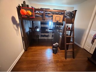 Loft bed with desk and dresser